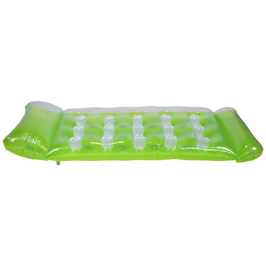 64.75" Green 15-Pocket Inflatable Swimming Pool Lounge